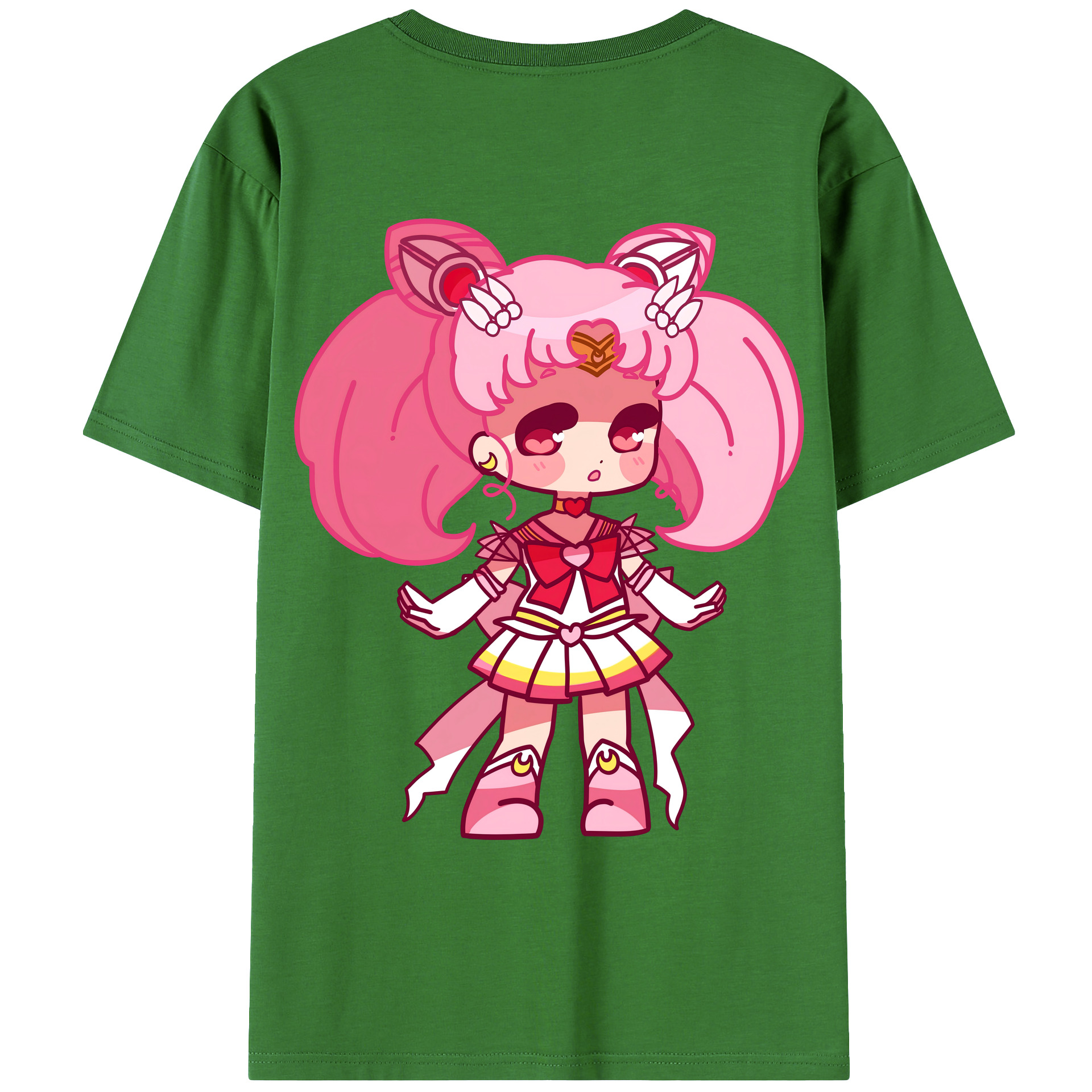 （画像用） 美少女戦士セーラームーン ちびうさ Sailor Moon Chibiusa Tsukino Usagi Small Lady Serenity レディース半袖Tシャツ(バックプリント)